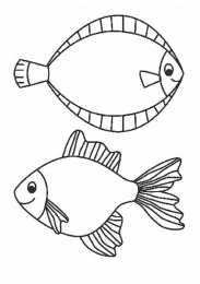 Морской мир Раскраски для раннего развития с морскими животными и рыбами