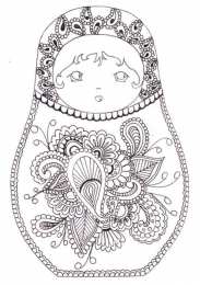 Матрешки Русское народное творчество в раскрасках. Матрешки