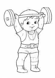 Штанга Раскраски со штангистами. Жим штанги