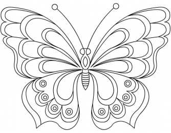 Контуры бабочки Контуры, трафареты, шаблоны бабочек для вырезания аппликаций  и поделок