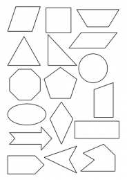 Изучаем геометрические фигуры Распечатать раскраски с геометрическими фигурами для детей 