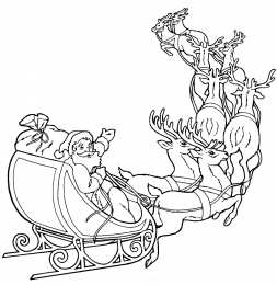 Новый год Дед мороз мчится на праздник на сказочных оленях