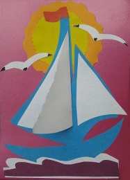 Объемные аппликации Объемная аппликация из цветной бумаги 