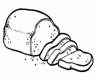 Хлеб хлеб в раскрасках и ломтики хлеба. Батон