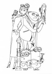 Гадкий я Раскраски из мультфильмов Гадкий я 1 2 3 с миньонами