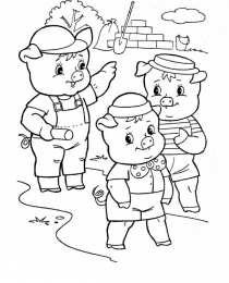 Три поросенка Раскраски с поросятами и волком. Три поросенка скачать бесплатно онлайн