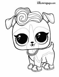 Куклы LOL pets 1 серия Раскраска D.J.K9, питомец куклы лол щенок, раскраски куклы лол