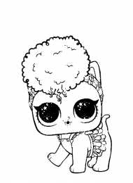 Куклы LOL pets 1 серия Раскраски куклы LOL питомцы cowardly kitty, лол котенок в платье.