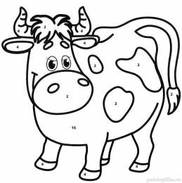 Корова Раскраски с домашними животными. Корова буренка для мальчиков и девочек