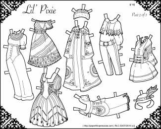 Куклы для вырезания Раскраска девочка с одеждой бумажная кукла для вырезания