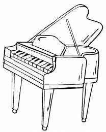 Рояль Скачать бесплатно раскраску рояль. Музыкальный инструмент