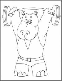 Штанга Раскраски со штангистами. Жим штанги