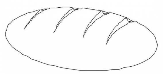 Хлеб хлеб в раскрасках и ломтики хлеба. Батон