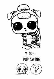 Куклы LOL pets 2 серия Раскраски куклы LOL питомцы pup swing, лол щенок пловец из серии 2.