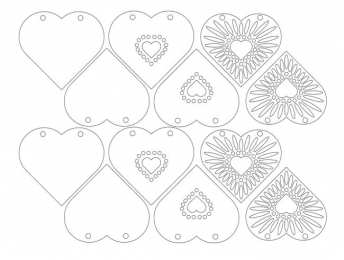 Контуры сердца. Сердечки Контуры сердец и валентинок для вырезания, поделок и аппликаций