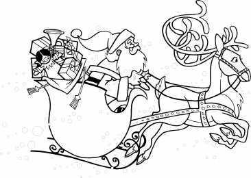 Новый год Дед мороз мчится на санях