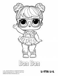 Куклы LOL 2 серия Раскраска Bon Bon кукла, раскраски лол, кукла лол бон бон   