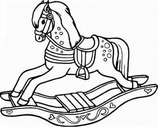 Лошадка Раскраски с лошадкой качалкой и просто маленькими лошадками 