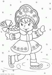 Новый год Раскраски с новогодней красоткой снегурочкой в хорошем качестве