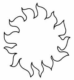 Контур солнца Раскраски с солнцем для вырезания. Трафареты солнца. Шаблоны для поделок