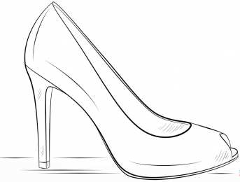 Туфли Раскраски с туфлями. Женская обувь