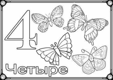 Цифры Карточки раскраски с цифрами