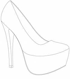 Туфли Раскраски с туфлями. Женская обувь