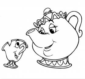 Для девочек Раскраски с изображениями посуды для девочек