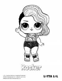 Куклы LOL 1 серия Раскраска кукла LOL Rocker из сюрприза, раскраски лол для девочки