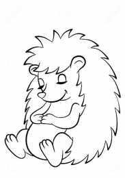 Ёж Раскраски с ежами у которых на спине яблоки грибы и листья