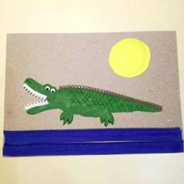 Поделки из цветной бумаги Поделка крокодил и солнце