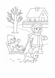 Зима Зимние раскраски скачать и распечатать бесплатно