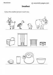 Большой маленький Задания для подготовке к школе на определение размера предмета. 