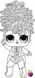 Куклы LOL 5 серия Красивые раскраски для девочки с куклой лол Miss Jive, раскрака лол