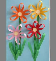 Объемные аппликации Объемная аппликация из цветной бумаги 