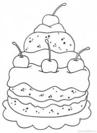 Торт раскраски про торт и кусочки торта