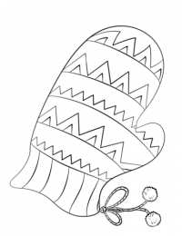 Варежки Раскраски с зимней одеждой. Варежки с узорами