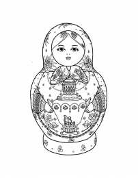 Матрешки Русское народное творчество в раскрасках. Матрешки