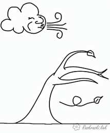 Ветер Раскраски для изучения окружающего мира на тему явления природы. Ветер