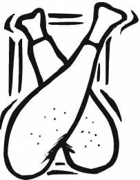 Окорок Раскраска с мясным окороком или окорочком