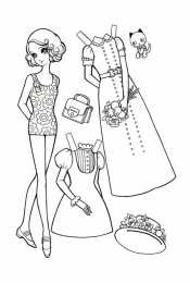 Куклы для вырезания Платья кукол для вырезания. Вырежи одежду, раскрась ее и одень куклу. 