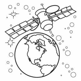 Спутник Раскраски со спутниками
