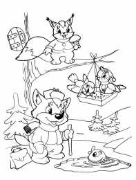 Зима Зимние раскраски скачать и распечатать бесплатно