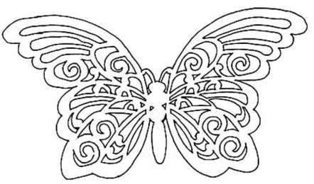Контуры бабочки Контуры, трафареты, шаблоны бабочек для вырезания аппликаций  и поделок