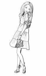 Для девочек Раскраски с модными девчонками в красивых платьях 