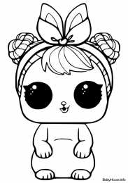 Куклы LOL pets 1 серия Раскраска Cottontail-Q.T, питомец куклы лол, маленький зайчонок