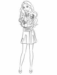 Для девочек Раскраски с модными девчонками в красивых платьях 