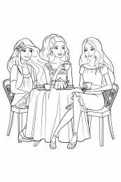 Барби Барби с подругами пьют чай