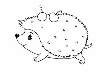 Ёж Раскраски с ежами у которых на спине яблоки грибы и листья