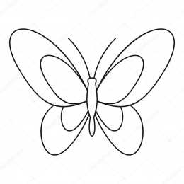 Контуры бабочки Контуры, трафареты, шаблоны бабочек для вырезания аппликаций  и поделок